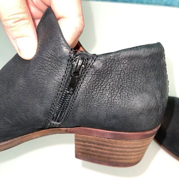 Lucky Brand Leather Booties Womens Size 7.5 Inside Zipper Manmade Sole Black - Picture 9 of 10